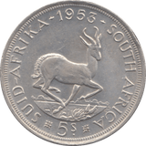 1953 SOUTH AFRICA SILVER 5 SHILLINGS - WORLD COINS - Cambridgeshire Coins