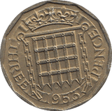 1953 THREEPENCE ( EF ) BRASS - Threepence - Cambridgeshire Coins