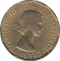 1953 THREEPENCE ( EF ) BRASS - Threepence - Cambridgeshire Coins