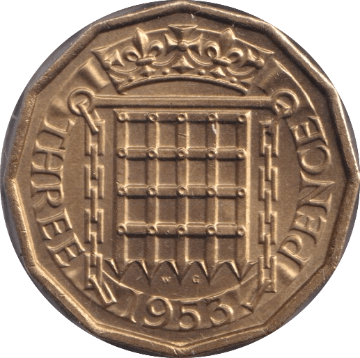 1953 THREEPENCE ( UNC ) - Threepence - Cambridgeshire Coins
