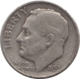 1953 USA SILVER DIME DENVER MINT - SILVER WORLD COINS - Cambridgeshire Coins