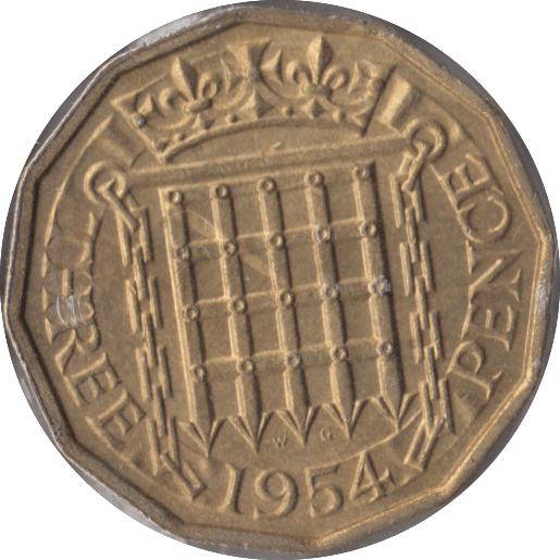 1954 BRASS THREEPENCE ( BU ) - Threepence - Cambridgeshire Coins