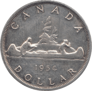 1954 CANADA SILVER ONE DOLLAR 9 - WORLD SILVER COINS - Cambridgeshire Coins