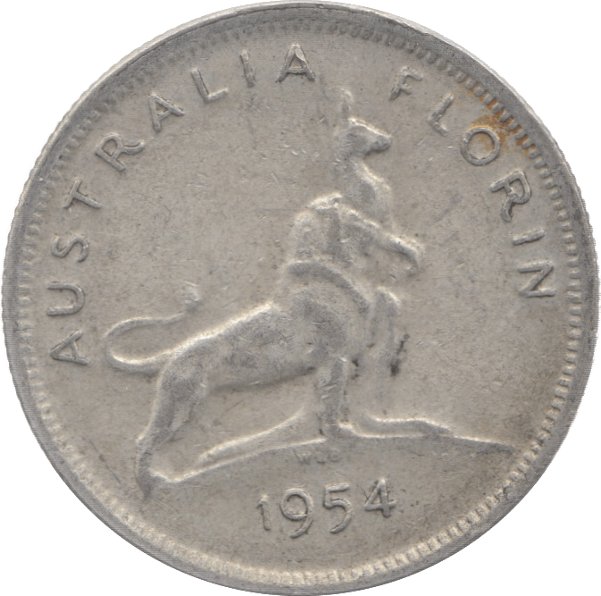 1954 SILVER FLORIN AUSTRALIA - SILVER WORLD COINS - Cambridgeshire Coins