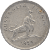 1954 SILVER FLORIN AUSTRALIA - SILVER WORLD COINS - Cambridgeshire Coins