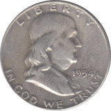 1954 SILVER HALF DOLLAR USA B - WORLD SILVER COINS - Cambridgeshire Coins