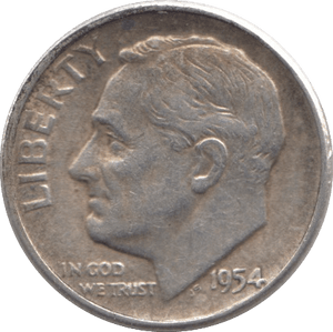 1954 SILVER ONE DIME USA - SILVER WORLD COINS - Cambridgeshire Coins