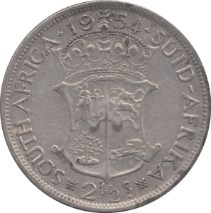 1954 SILVER SOUTH AFRICAN 2 1/2 SHILLING - SILVER WORLD COINS - Cambridgeshire Coins