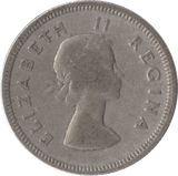 1954 SILVER SOUTH AFRICAN 2 SHILLINGS - SILVER WORLD COINS - Cambridgeshire Coins