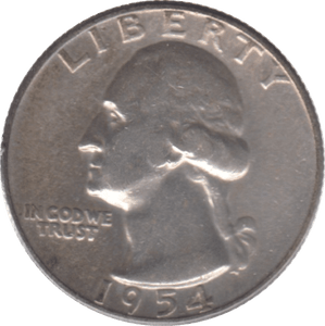 1954 USA SILVER 1/4 DOLLAR - SILVER WORLD COINS - Cambridgeshire Coins