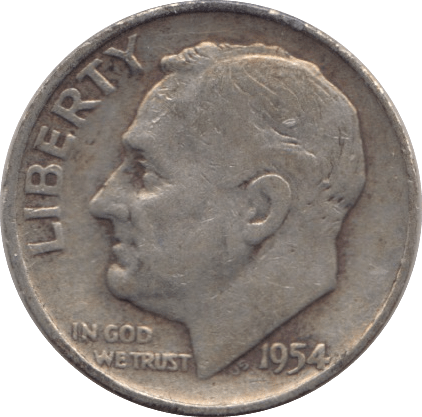 1954 USA SILVER DIME DENVER MINT - SILVER WORLD COINS - Cambridgeshire Coins