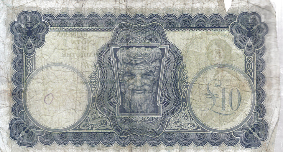 1955 £10 CENTRAL BANK OF IRELAND IRELAND BANKNOTE REF 109 - Irish Banknotes - Cambridgeshire Coins