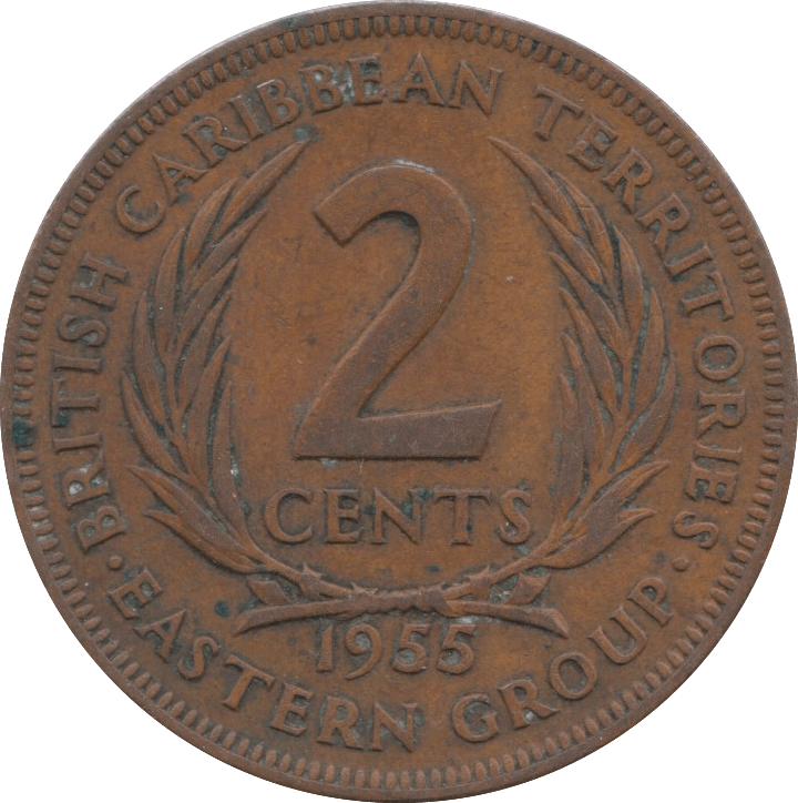 1955 BRITISH CARIBBEAN TERRITORIES 2 CENT - WORLD COINS - Cambridgeshire Coins