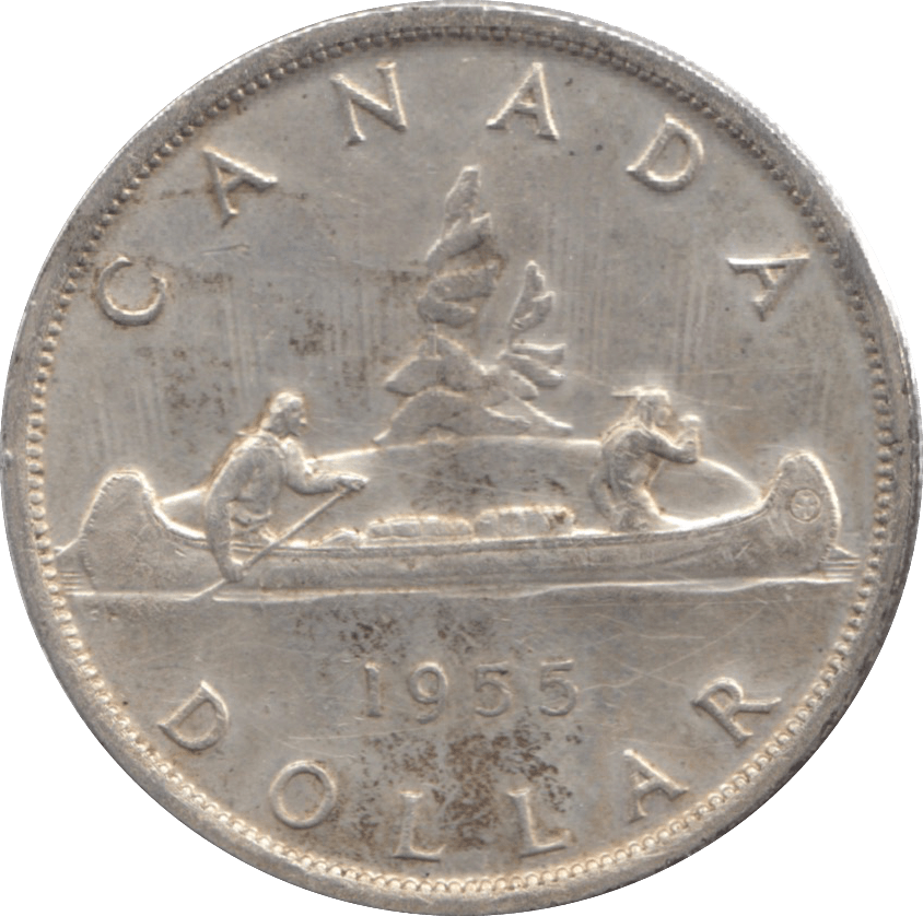 1955 CANADA SILVER ONE DOLLAR 9 - WORLD SILVER COINS - Cambridgeshire Coins