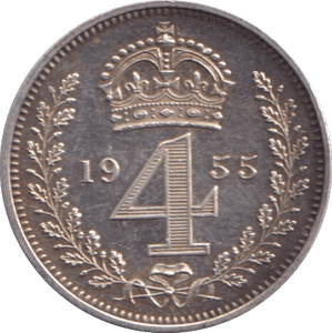 1955 MAUNDY FOURPENCE ( UNC ) - MAUNDY FOURPENCE - Cambridgeshire Coins