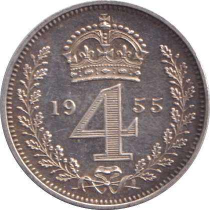 1955 MAUNDY FOURPENCE ( UNC ) - MAUNDY FOURPENCE - Cambridgeshire Coins