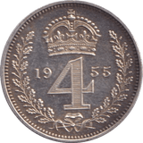 1955 MAUNDY FOURPENCE ( UNC ) - MAUNDY FOURPENCE - Cambridgeshire Coins