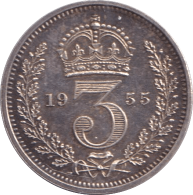 1955 MAUNDY THREEPENCE ( UNC ) - MAUNDY THREEPENCE - Cambridgeshire Coins
