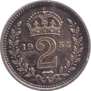 1955 MAUNDY TWOPENCE ( AUNC ) - MAUNDY TWOPENCE - Cambridgeshire Coins