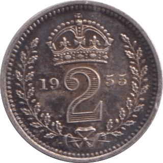 1955 MAUNDY TWOPENCE ( AUNC ) - MAUNDY TWOPENCE - Cambridgeshire Coins