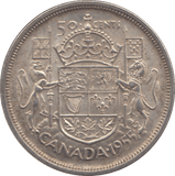 1955 SILVER FIFTY CENTS CANADA - WORLD SILVER COINS - Cambridgeshire Coins