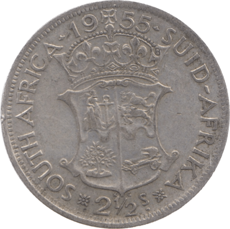 1955 SOUTH AFRICA 2 1/2 SHILLING - WORLD COINS - Cambridgeshire Coins