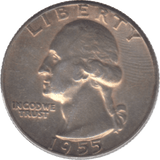 1955 USA SILVER 1/4 DOLLAR - SILVER WORLD COINS - Cambridgeshire Coins