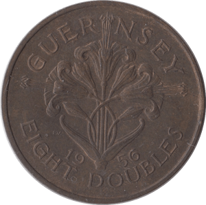 1956 8 DOUBLES GUERNSEY - WORLD COINS - Cambridgeshire Coins