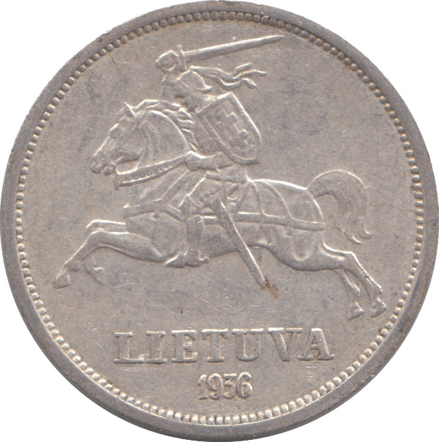 1956 FIVE LITAI LITHUANIA SILVER - SILVER WORLD COINS - Cambridgeshire Coins