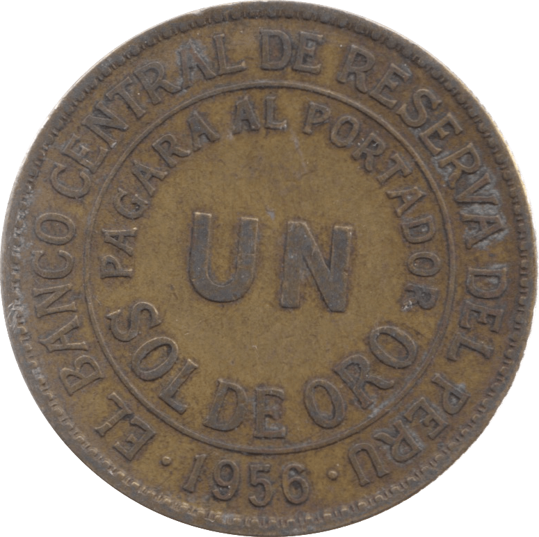 1956 PERU ONE SOL - WORLD COINS - Cambridgeshire Coins