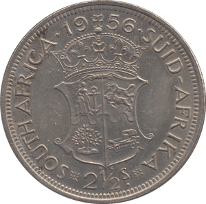 1956 SILVER 2 1/2 SHILLINGS SOUTH AFRICA - SILVER WORLD COINS - Cambridgeshire Coins