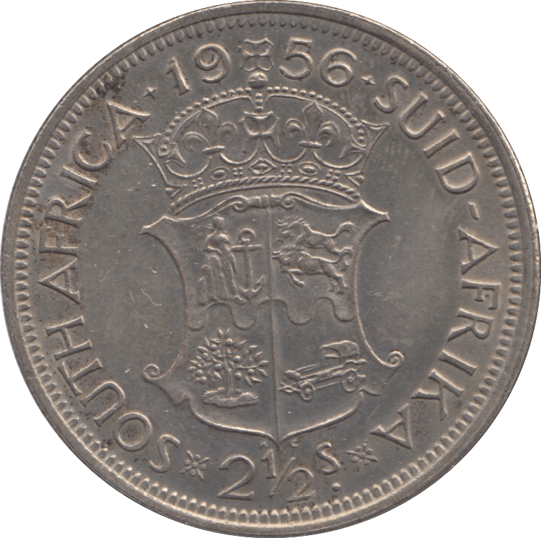 1956 SILVER 2 1/2 SHILLINGS SOUTH AFRICA - SILVER WORLD COINS - Cambridgeshire Coins