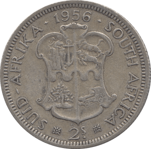 1956 SILVER 2 SHILLINGS SOUTH AFRICA - SILVER WORLD COINS - Cambridgeshire Coins