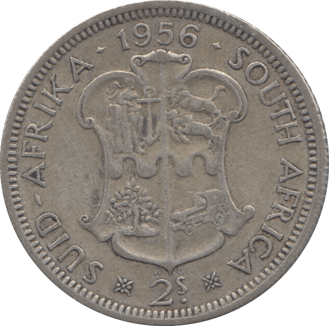 1956 SILVER 2 SHILLINGS SOUTH AFRICA - SILVER WORLD COINS - Cambridgeshire Coins