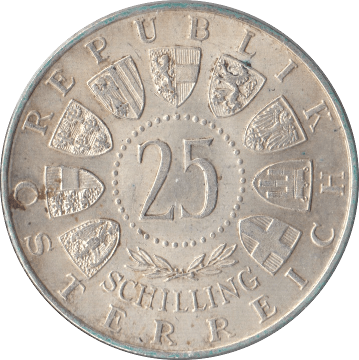 1956 SILVER 25 SCHILLING AUSTRIA - SILVER WORLD COINS - Cambridgeshire Coins