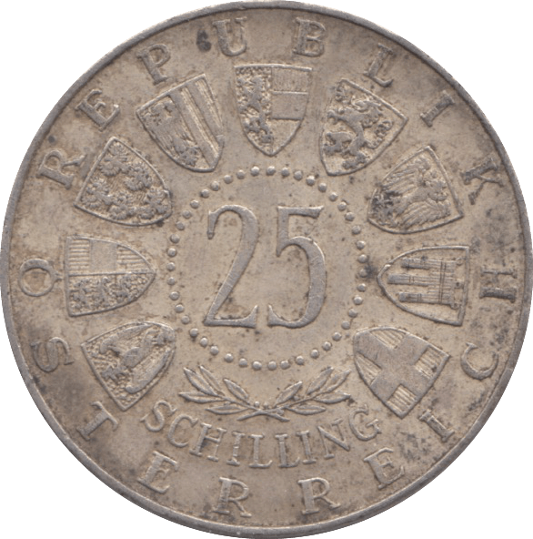 1956 SILVER 25 SHILLING AUSTRIA - SILVER WORLD COINS - Cambridgeshire Coins