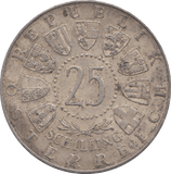 1956 SILVER 25 SHILLING AUSTRIA - SILVER WORLD COINS - Cambridgeshire Coins