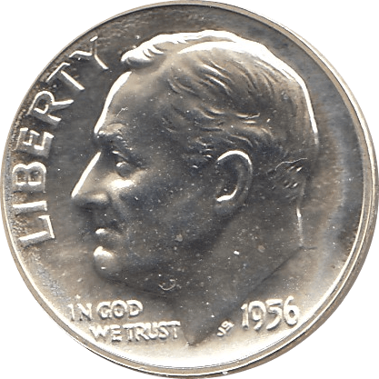 1956 SILVER DIME USA - SILVER WORLD COINS - Cambridgeshire Coins