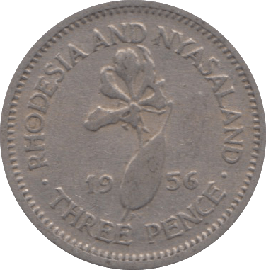 1956 SILVER THREEPENCE RHODESIA - SILVER WORLD COINS - Cambridgeshire Coins