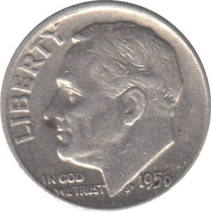 1956 SILVER USA ONE DIME - WORLD SILVER COINS - Cambridgeshire Coins