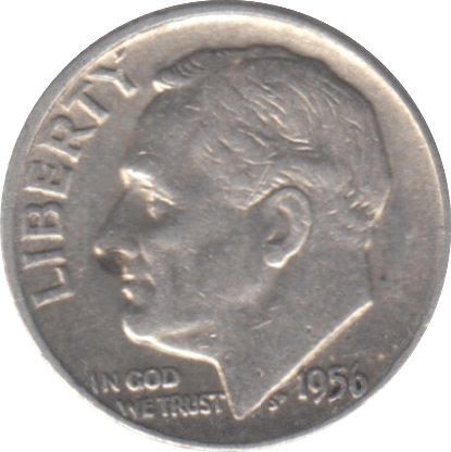1956 SILVER USA ONE DIME - WORLD SILVER COINS - Cambridgeshire Coins