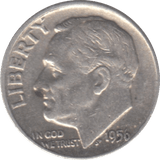 1956 SILVER USA ONE DIME - WORLD SILVER COINS - Cambridgeshire Coins