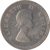 1956 SOUTH AFRICA SILVER TWO SHILLINGS - SILVER WORLD COINS - Cambridgeshire Coins