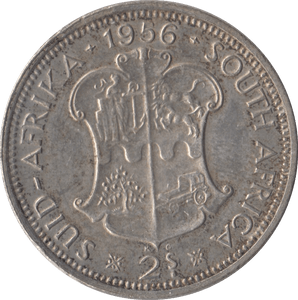 1956 SOUTH AFRICA SILVER TWO SHILLINGS - SILVER WORLD COINS - Cambridgeshire Coins