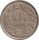 1957 1/2 FRANC AUSTRIA - WORLD COINS - Cambridgeshire Coins