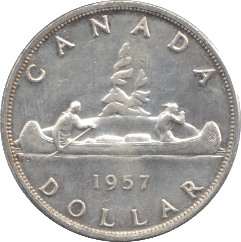 1957 CANADA SILVER ONE DOLLAR 9 - WORLD SILVER COINS - Cambridgeshire Coins