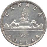 1957 CANADA SILVER ONE DOLLAR 9 - WORLD SILVER COINS - Cambridgeshire Coins