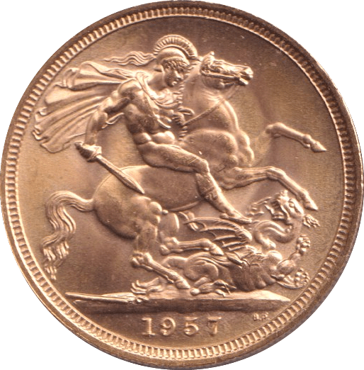 1957 GOLD SOVEREIGN ( UNC ) - Sovereign - Cambridgeshire Coins