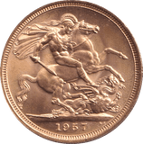 1957 GOLD SOVEREIGN ( UNC ) - Sovereign - Cambridgeshire Coins