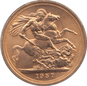 1957 GOLD SOVEREIGN ( UNC ) - Sovereign - Cambridgeshire Coins